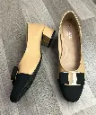 MA35 - Two-Tone Block Heel Pumps
