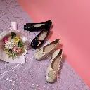 T218638 - Metallic Accent Low Block Heels