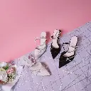 T282-5 - Crystal-Strap Satin Pointed Heels