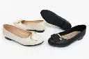 T53137 - Metallic-Buckle Round-Toe Flats