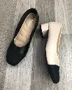 T72512 - Two-Tone Square-Toe Heels
