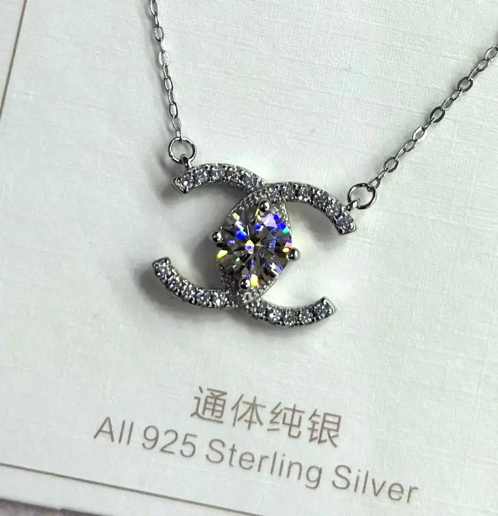 NL080 - 925 Silver Moissanite Necklace – Timeless Elegance