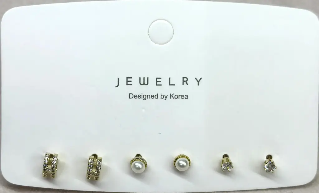 ER074 - Stainless Steel Elegant Earring Set – 3 Pairs