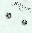 ER044 - 925 Sterling Silver Floral Moonstone Stud Earrings