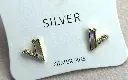 ER043 - 925 Sterling Silver V-Shaped Mother-of-Pearl Earrings