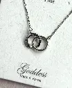 NL013 - 925 Sterling Silver Interlocking Circle Pendant Necklace