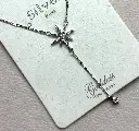 NL014 - 925 Sterling Silver Starburst Pendant Necklace