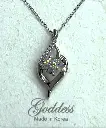 NL079 - 925 Sterling Silver Moissanite Flame Pendant Necklace