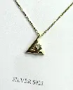 NL004 - 925 Sterling Silver Triangular Starburst Pendant Necklace