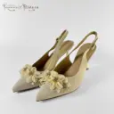 SLL008 - Floral Embellished Slingback Heels