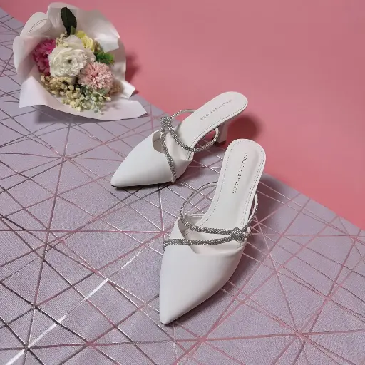T032-16 - Rhinestone Strap Pointed Heels