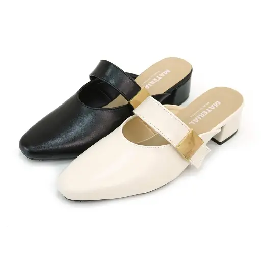 T72213 - Square-Toe Slip-On Mules