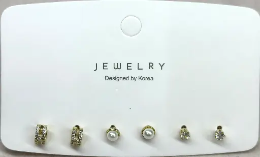 ER074 - Stainless Steel Elegant Earring Set – 3 Pairs