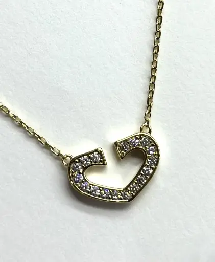 NL008 - 925 Sterling Silver Open Heart Necklace