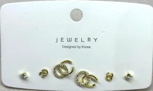 ER073 - Stainless Steel Gold-Tone Multi-Style Earring Set