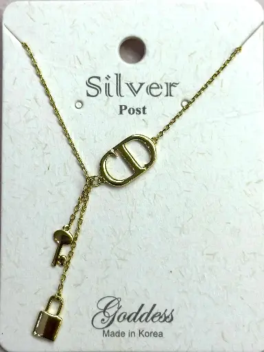 NL003 - 925 Sterling Silver Key & Lock Pendant Necklace