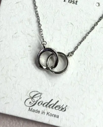 NL013 - 925 Sterling Silver Interlocking Circle Pendant Necklace