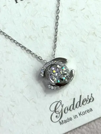 NL083 - 925 Sterling Silver Moissanite Galaxy Pendant Necklace