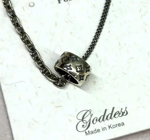 NL015 - 925 Sterling Silver Cylinder Charm Necklace